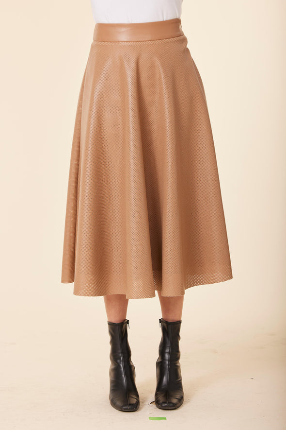 Dolce Cabo Madison Perforated Skirt - Camel