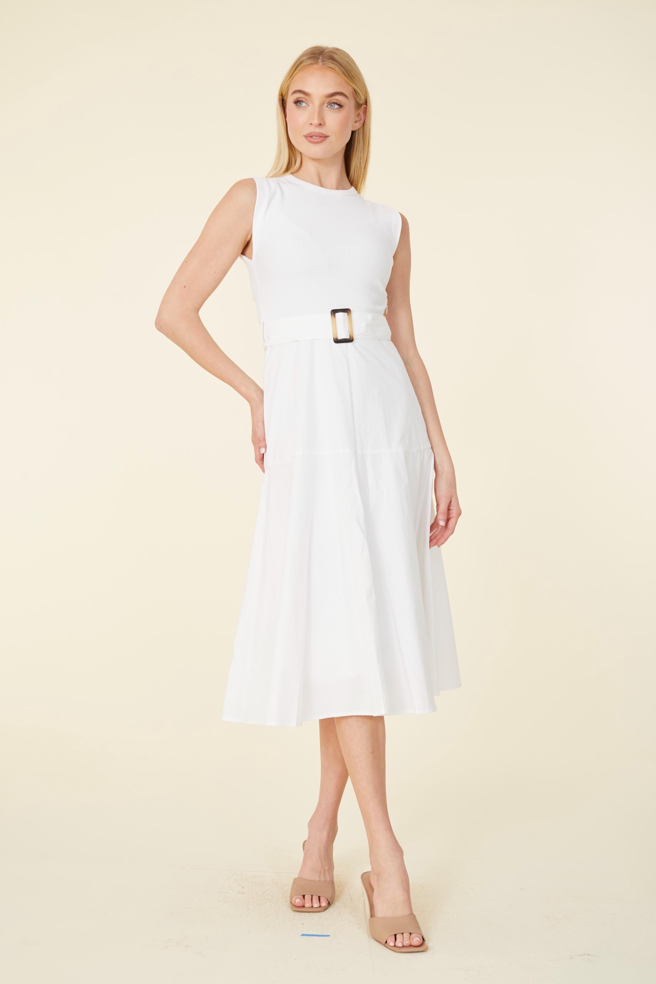 Sleeveless Midi Dress White / L Sleeveless Midi Dress White / L