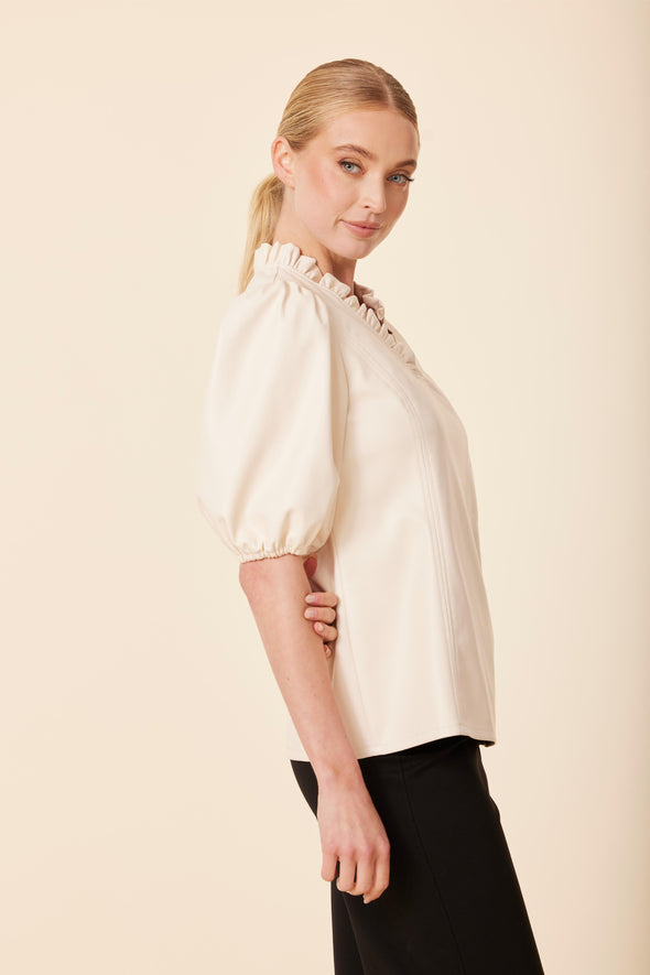 Dolce Cabo Lauren Ruffle Top - Bone