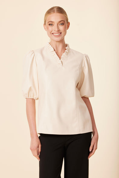 Dolce Cabo Lauren Ruffle Top - Bone