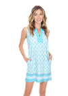 Front view of the Cabana Life Amalfi Coast Sleeveless Tunic Dress