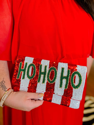 Ho Ho Ho Sequin Clutch