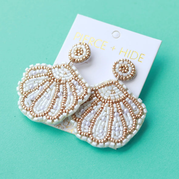 Beaded Clam Earring
