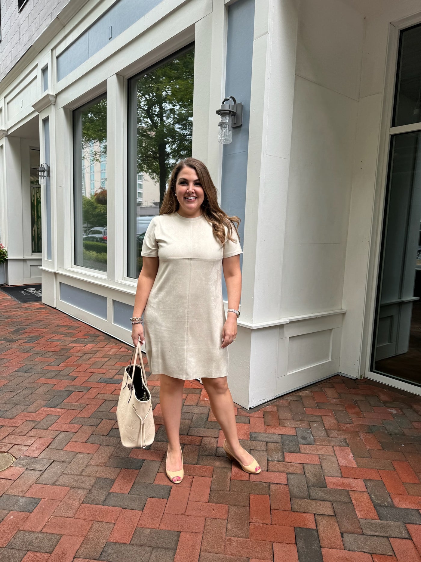 Phoenix Suede Tee Dress in Cream | Women's Fall Dresses THE LUCKY KNOT Phoenix Suede Tee Dress in Cream | Women's Fall Dresses THE LUCKY KNOT