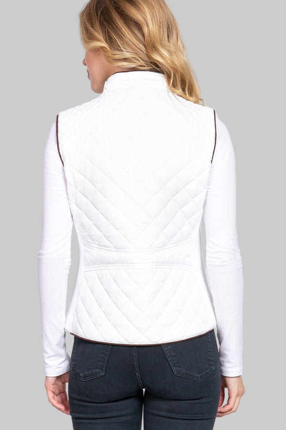 Diamond Quilted Vest - White