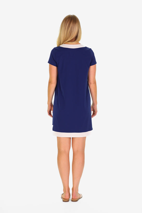 Back view of the Duffield Lane Shortie Kai Active Dress - Royal Navy