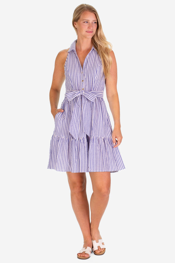 Duffield Lane Ann Dress - Awning Blue Seersucker