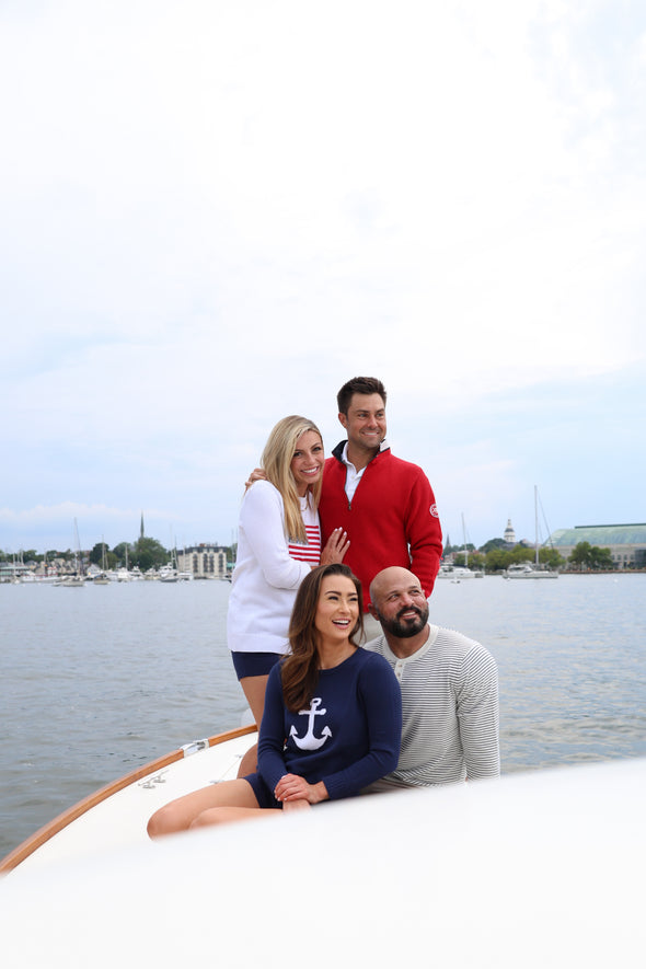 Sail To Sable Flag Intarsia Sweater - White