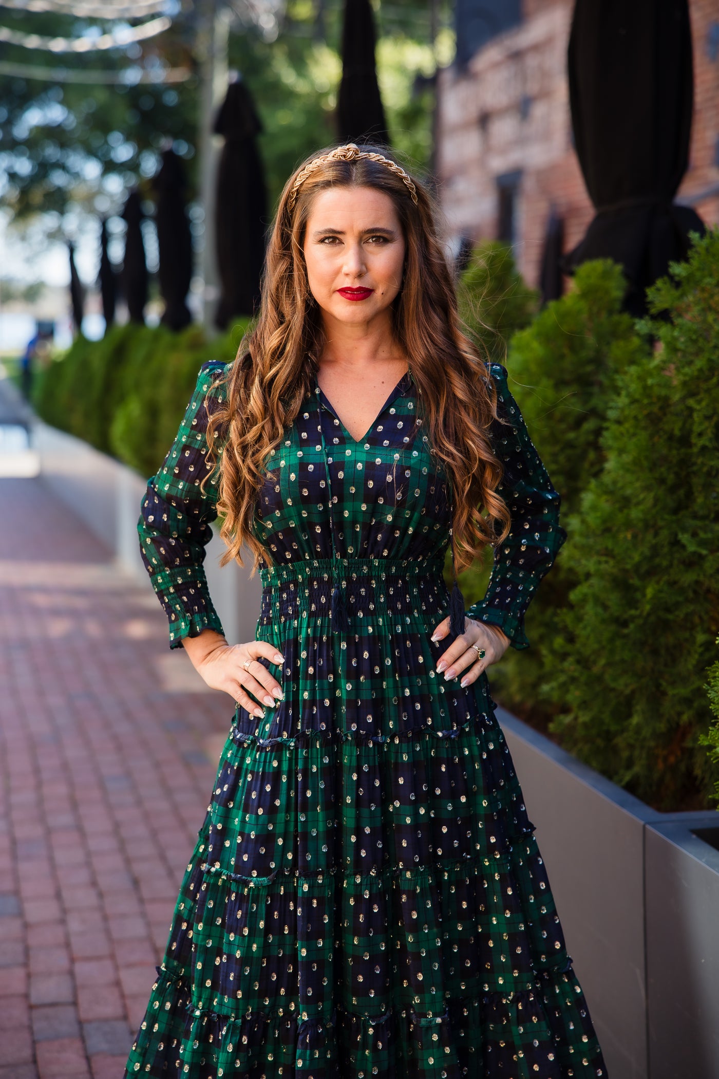 Sail to Sable Socked Waist Midi Dress in Blackwatch Plaid | Holiday Large Sail to Sable Socked Waist Midi Dress in Blackwatch Plaid | Holiday Large