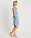 Side view of Jude Connally Beth Dress in Lattice Ropes Periwinkle