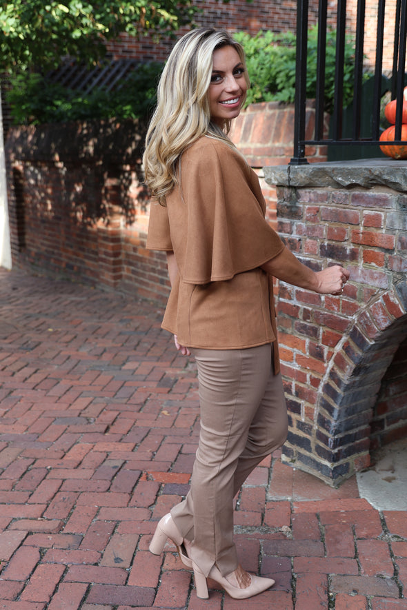 Boho Cape Jacket - Cognac