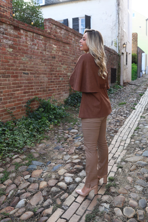 Boho Cape Jacket - Tobacco
