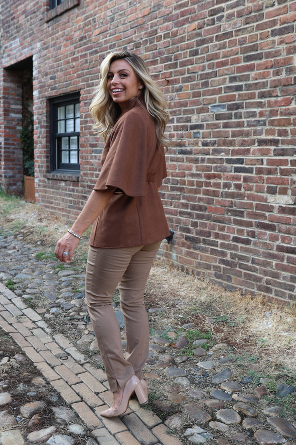 Boho Cape Jacket - Tobacco