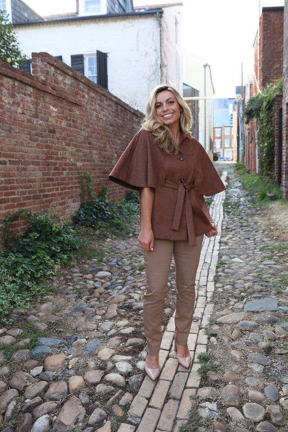 Boho Cape Jacket - Tobacco