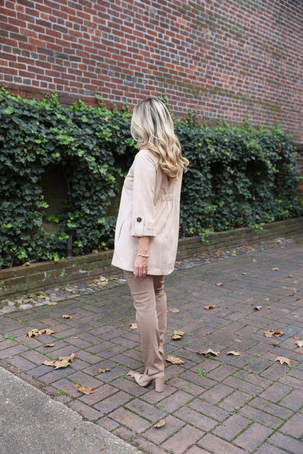 Boho Chic Suede Jacket - Taupe