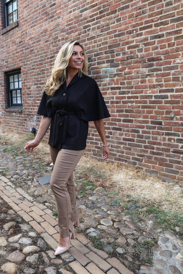 Boho Cape Jacket - Black