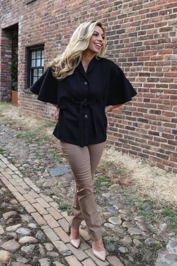 Boho Cape Jacket - Black