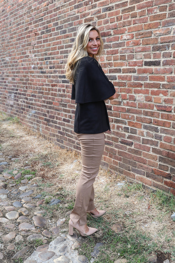 Boho Cape Jacket - Black