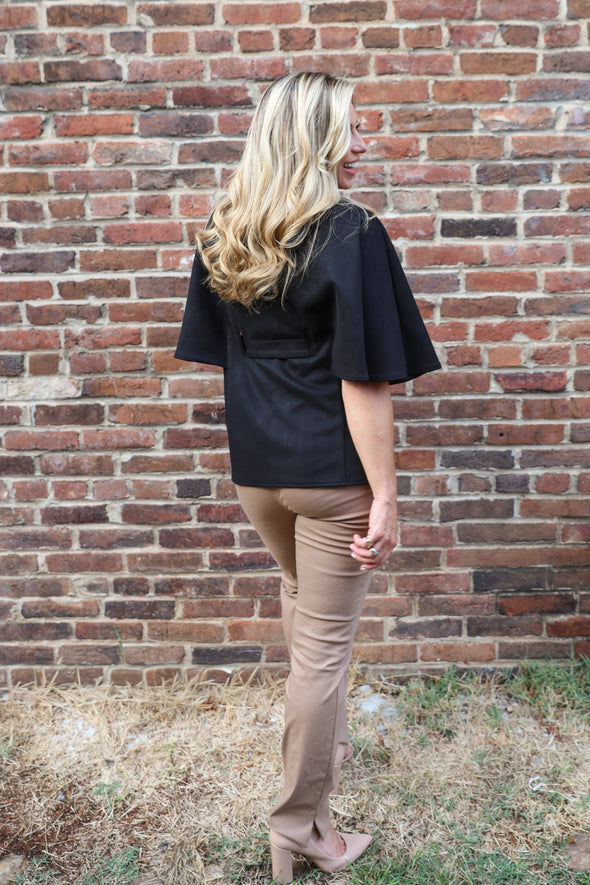 Boho Cape Jacket - Black