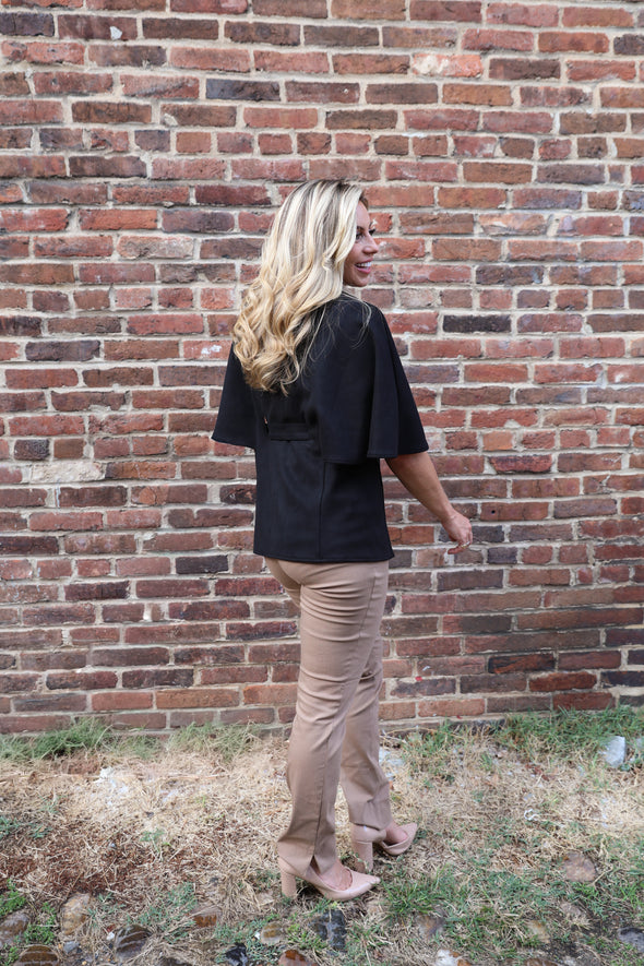 Boho Cape Jacket - Black