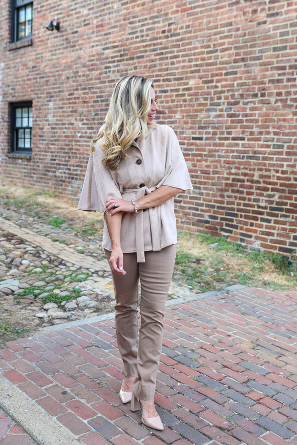 Boho Cape Jacket - Taupe