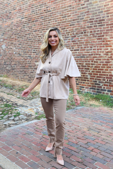 Boho Cape Jacket - Taupe