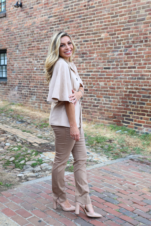 Boho Cape Jacket - Taupe