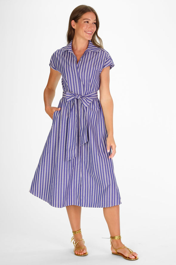 Duffield Lane Callahan Dress - Navy Quad Stripes