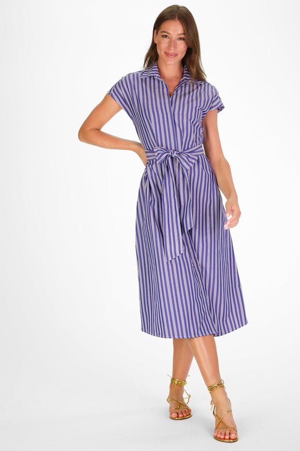 Duffield Lane Callahan Dress - Navy Quad Stripes