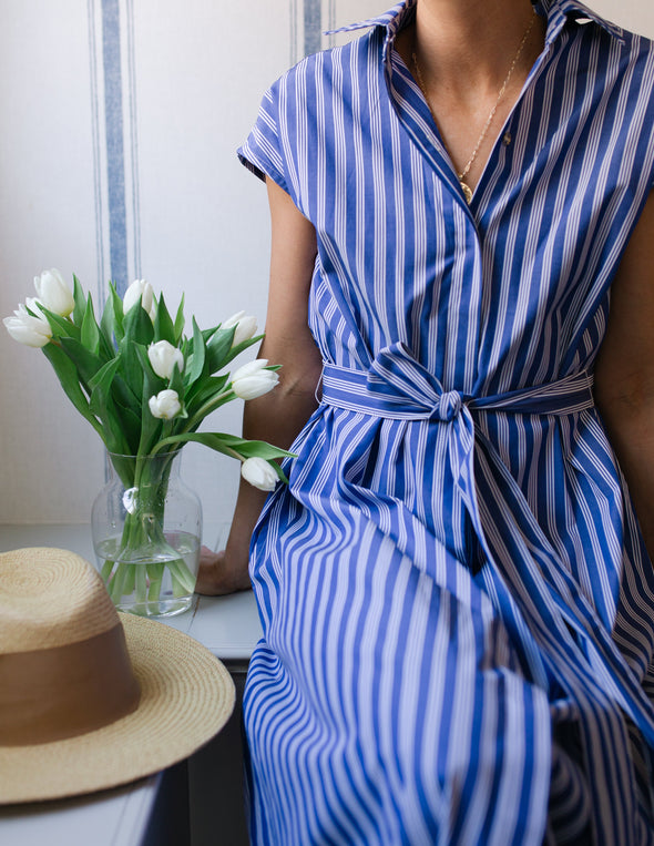Duffield Lane Callahan Dress - Navy Quad Stripes