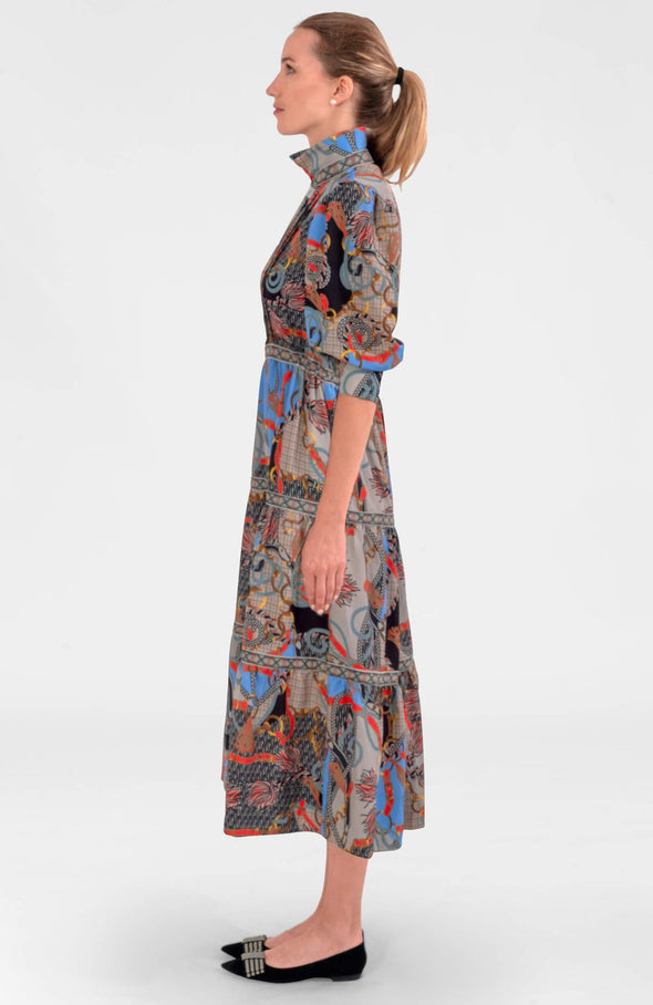 Side view of the Gretchen Scott Damsel Maxi Dress - Ditto - Black