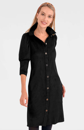 Gretchen Scott Swagger Dress - Ultra Suede - Black