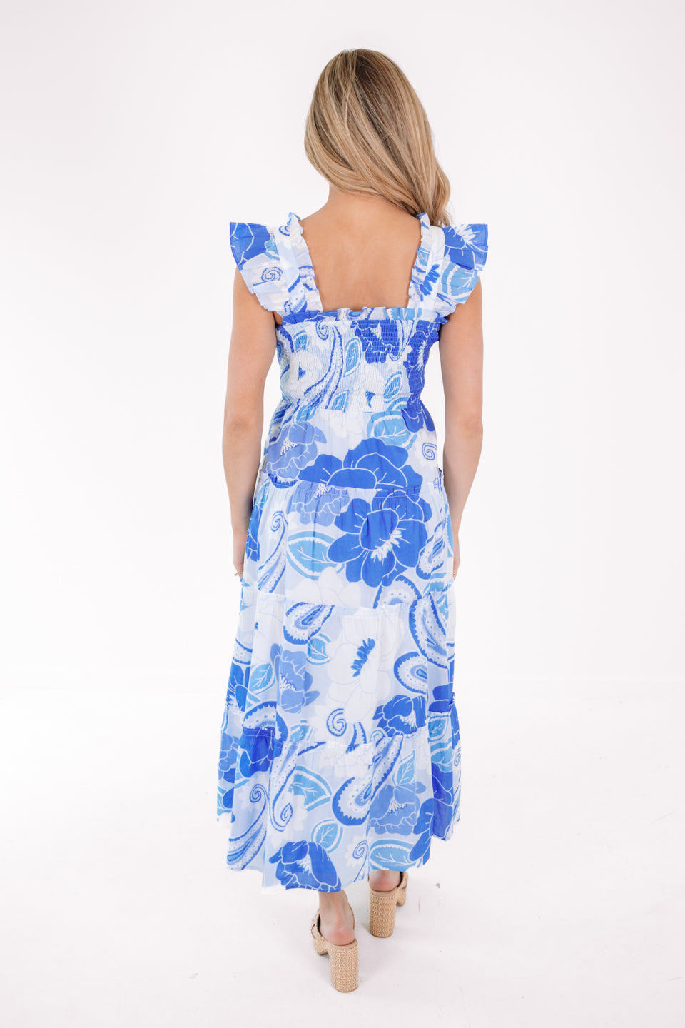 J. Marie Delayney Ruffle Strap Midi Dress Large J. Marie Delayney Ruffle Strap Midi Dress Large