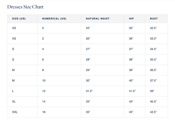 Draper James Size Chart