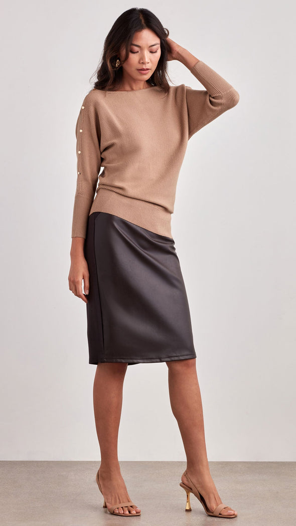 Ellen Tracy Carrie Skirt - Dark Brown