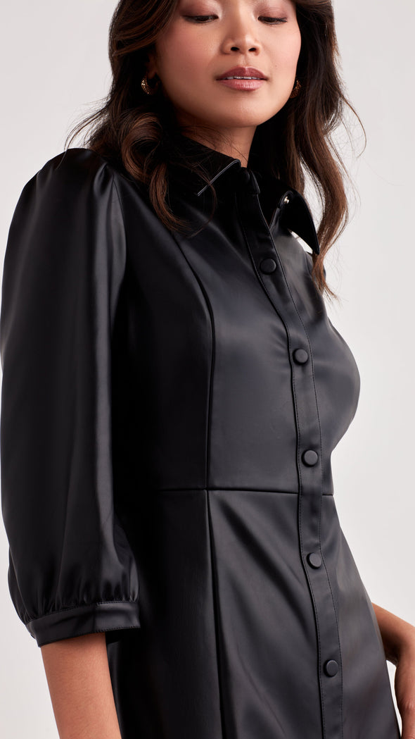 Close up view of the Ellen Tracy Soho Dress - Black