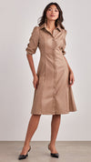 Front view of the Ellen Tracy Soho Dress - Sand