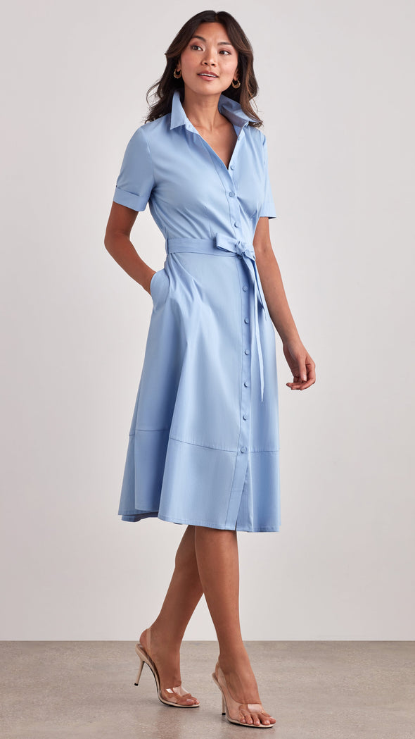 Ellen Tracy Fox Hill Dress - Sky Blue