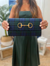 Model holding the Lisi Lerch Pegasus Clutch