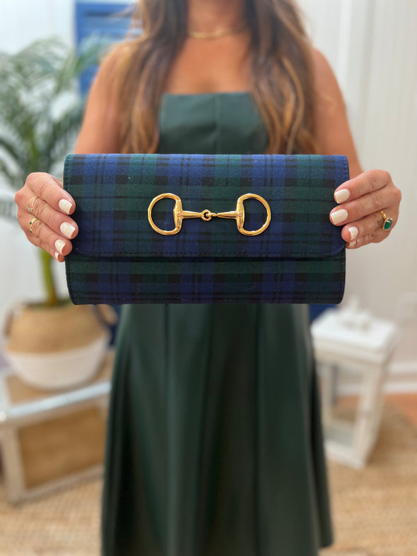 Model holding the Lisi Lerch Pegasus Clutch