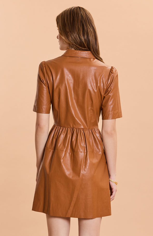 Tyler Boe Mitzi Leather Dress - Pecan