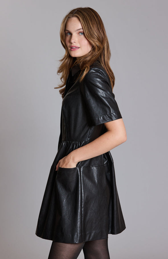 Tyler Boe Mitzi Vegan Leather Dress - Black
