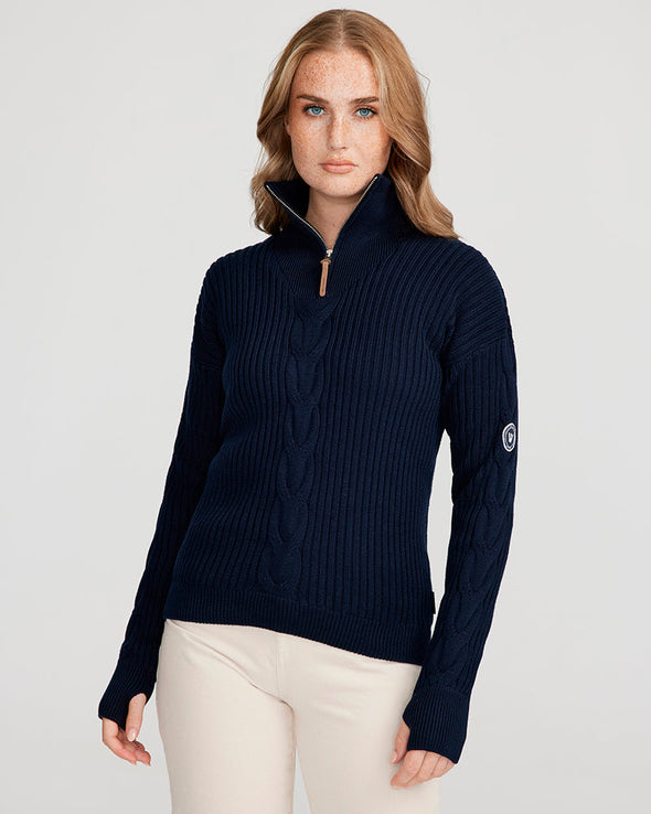 Holebrook Valborg T-Neck Windproof - Navy