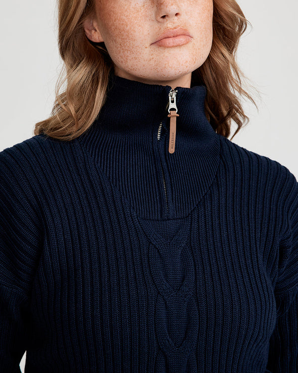 Holebrook Valborg T-Neck Windproof - Navy