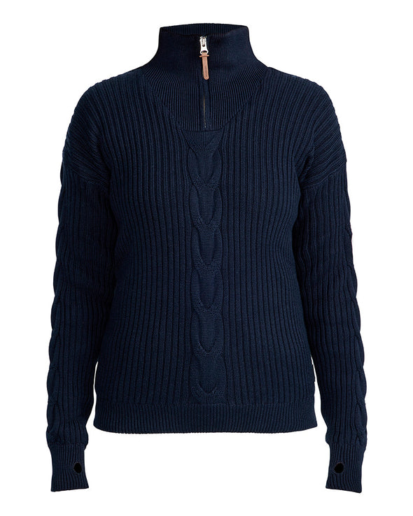 Holebrook Valborg T-Neck Windproof - Navy