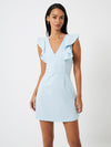 Front view of model in the French Connection Cameron Dress - Light Dream Blue