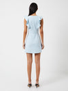 Full body back view of the French Connection Cameron Dress - Light Dream Blue