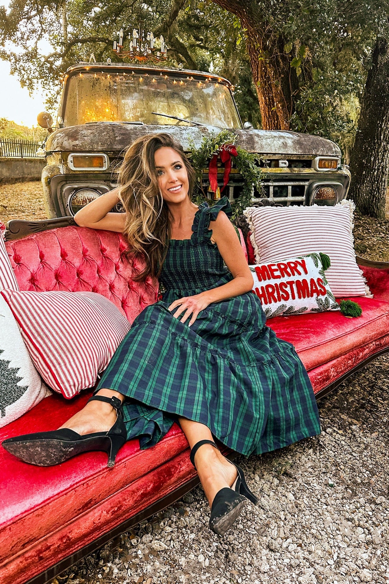 red and green gingham dress Girls: The Baileigh Red Tartan Plaid Dress, (8/10) - The Mint Julep Boutique