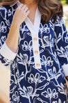 Details of the Duffield Lane June Dress - Navy Painted Flower
