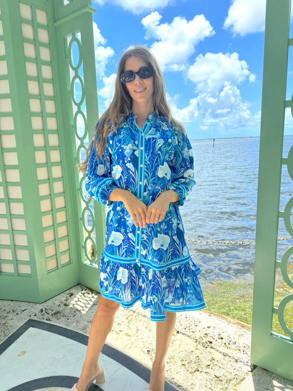 IslaPayal Malta Mini Dress - Blue Meadow